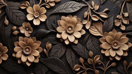 texture black background floralの素材