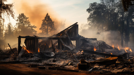 collapse burned houseの素材