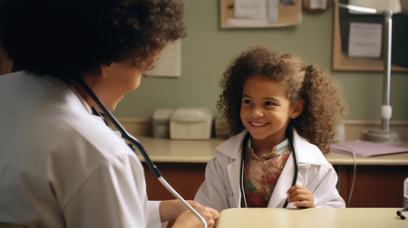 examination child doctors officeの素材