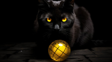 cat black globeの素材