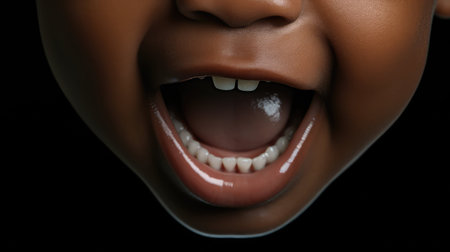 discomfort black baby teethingの素材