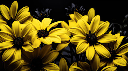 petals black and yellow backgroundの素材