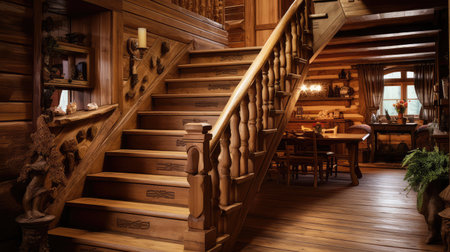 polished wood stairsの素材