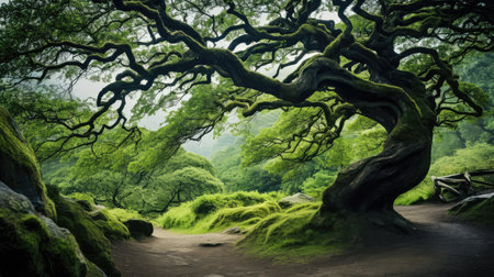 silhouette bent treeの素材