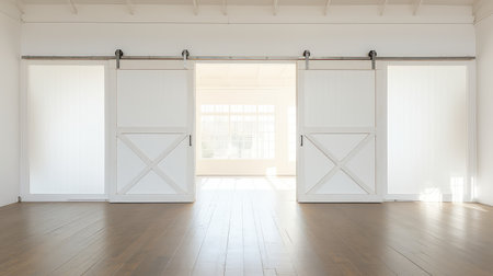 modern blurred interior barn doorsの素材