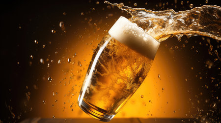 frothy beer overheadの素材