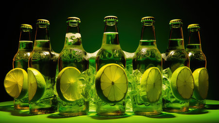 clinking beer bottle limeの素材