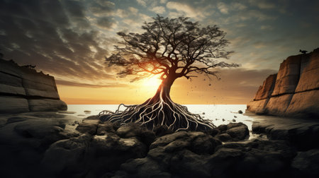 growth brain tree rootsの素材