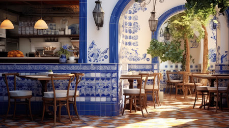 charm blue and white tileの素材