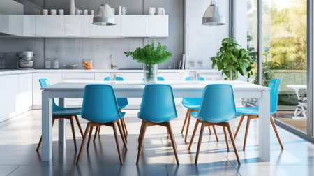 sleek blue wooden tableの素材