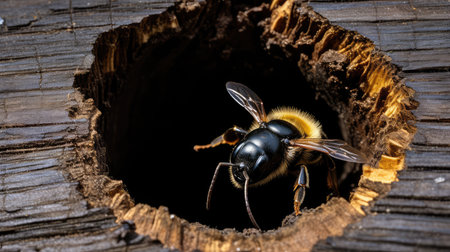 burrowing carpenter bee woodの素材
