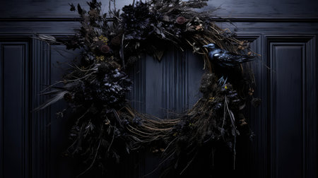 flowers black wreathの素材