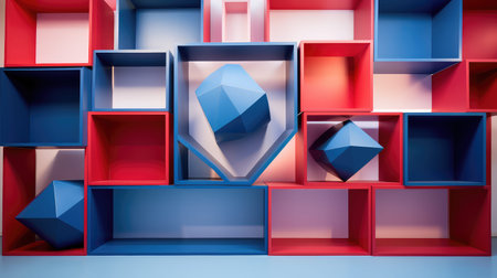 shapes blue redの素材