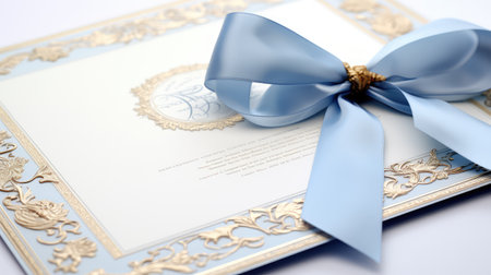 achievement blue ribbon certificateの素材