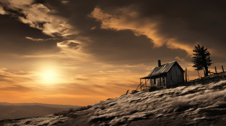 sun cabin black and whiteの素材
