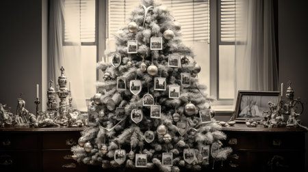 gathering christmas-tree silverの素材