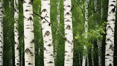 forest birch bark textureの素材