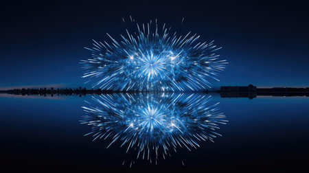 mirror blue fireworkの素材
