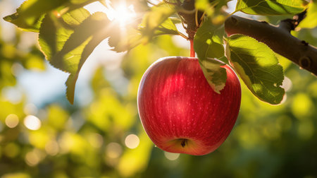 branch red apple treeの素材
