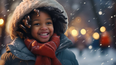 child winter scene backgroundの素材
