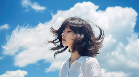 shine hair blackの素材