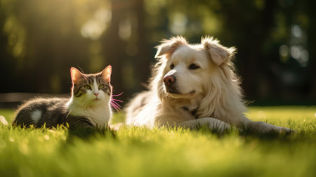 grass dog cat greenの素材