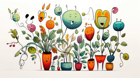 oversized doodles plantの素材