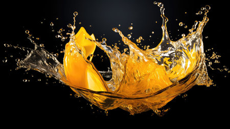sunlight yellow water splashの素材