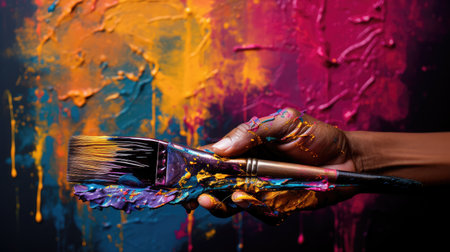 colorful black handsの素材