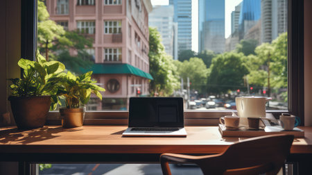wood desk windowの素材