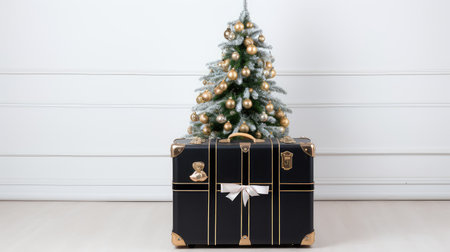 christmas black woman suitcaseの素材