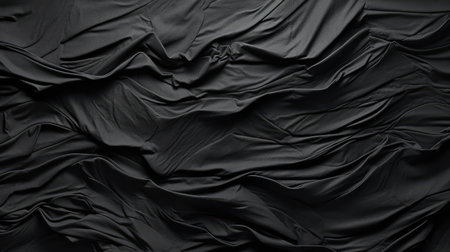 monochrome crinkled black paperの素材