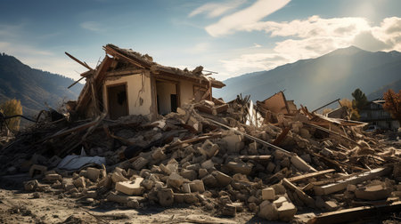 seismic earthquake damage houseの素材