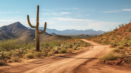 afternoon desert dirt roadの素材
