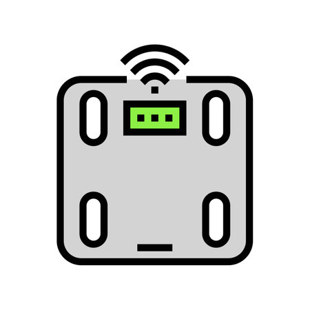 health scale smart home color icon vector illustrationのイラスト素材