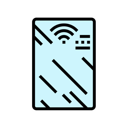 mirror smart home color icon vector illustrationのイラスト素材