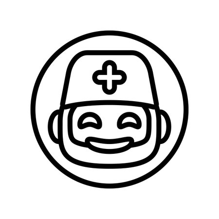 ai doctor assistant healthcare innovation line icon vector illustrationのイラスト素材
