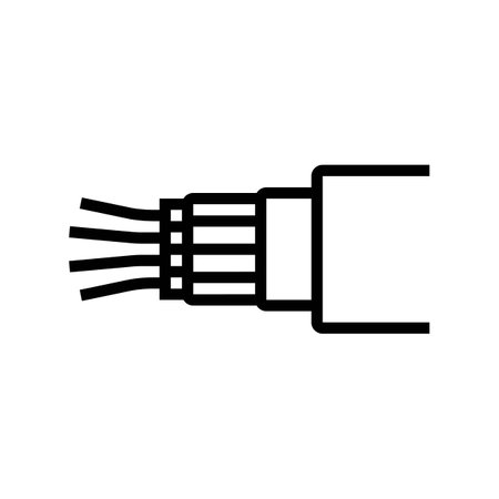 fiber optic cable industry line icon vector illustrationのイラスト素材