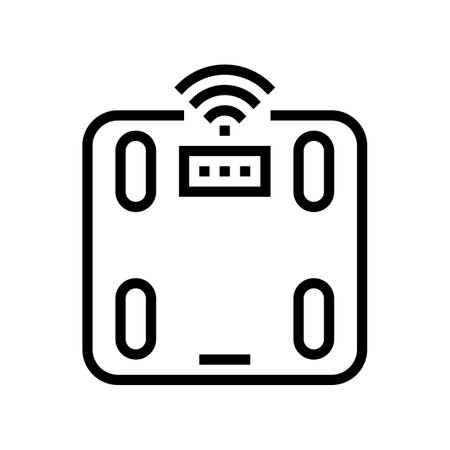 health scale smart home line icon vector illustrationのイラスト素材