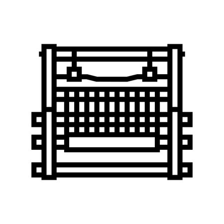 manual loom industry line icon vector illustrationのイラスト素材