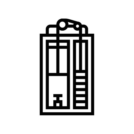 mechanical elevator industry line icon vector illustrationのイラスト素材