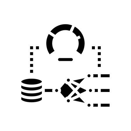 model accuracy gauge machine learning glyph icon vector illustrationのイラスト素材