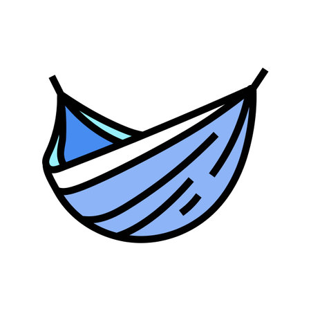 hammock slow living color icon vector illustrationのイラスト素材