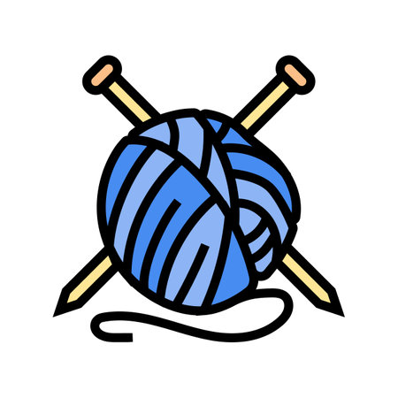 knitting needles slow living color icon vector illustrationのイラスト素材