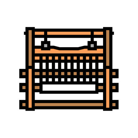 manual loom industry color icon vector illustrationのイラスト素材