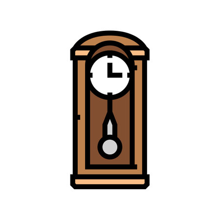 vintage clock slow living color icon vector illustrationのイラスト素材