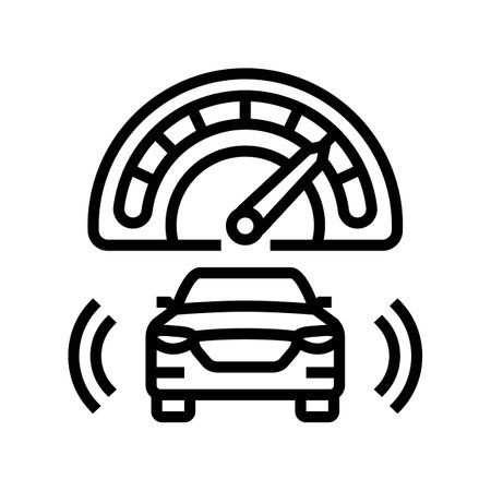 adaptive cruise control line icon vector illustrationのイラスト素材
