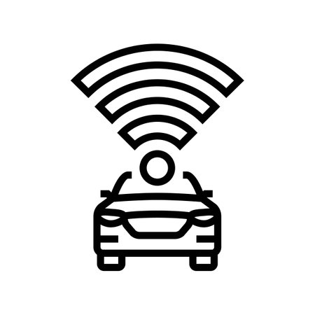 car wifi auto tainment line icon vector illustrationのイラスト素材