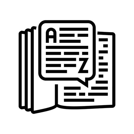 dictionary nlp line icon vector illustrationのイラスト素材