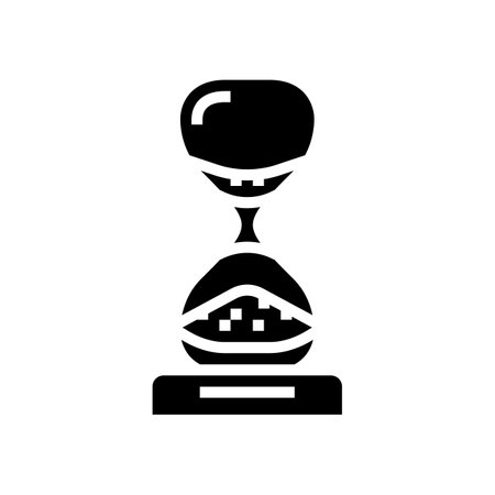 hourglass slow living glyph icon vector illustrationのイラスト素材